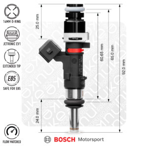 Nuke Performance Bosch injektor 627cc, 65mm (EV14L), 5 kosov pretočno ujemanih