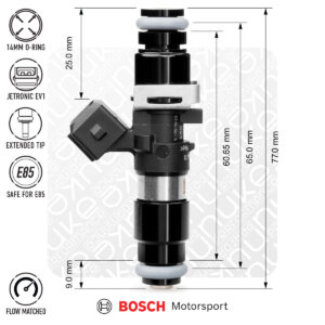 Nuke Performance Bosch injektor 1200cc, 65mm (EV14L), 5kos usklajeni pretok