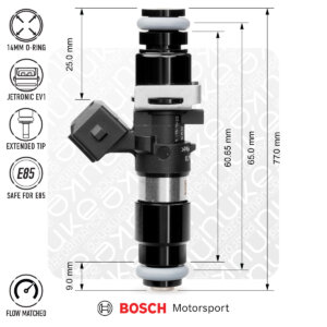 Nuke Performance Bosch injektor 980cc, 65mm (EV14L), 6 kosov pretočno ujemanih
