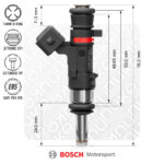 Nuke Performance Bosch injektor 627cc, 53mm (EV14S), 5 kosov pretočno ujemanih