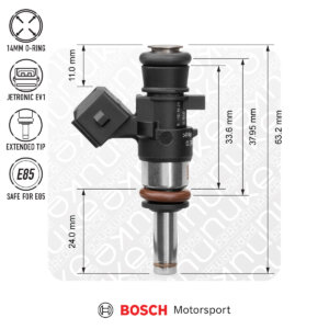 Nuke Performance Bosch injektor 870cc, 38mm (EV14K), 4 kosi pretočno ujemani