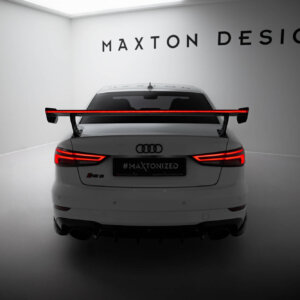 [Carbon] Maxton Carbon Spoiler With External Brackets Uprights + LED za Audi A3 / A3 S-Line / S3 / RS3 Sedan 8V / 8V Facelift