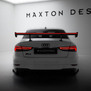 [Carbon] Maxton Carbon Spoiler With Internal Brackets Uprights + LED za Audi A3 / A3 S-Line / S3 / RS3 Sedan 8V / 8V Facelift