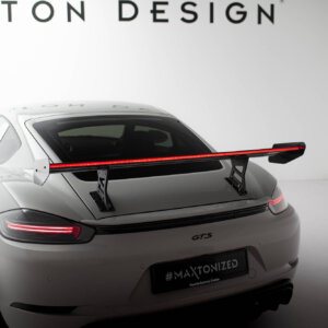 [Carbon] Maxton karbon spojler z notranjimi nosilci V.1 + LED za Porsche 718 Cayman 982c