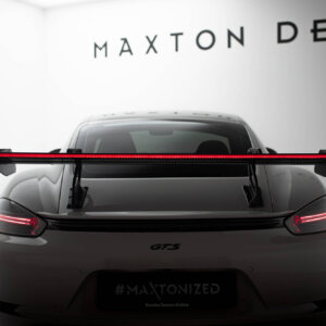 [Carbon] Maxton karbon spojler z zgornjim swan montažnim sistemom V.2 + LED za Porsche 718 Cayman 982c