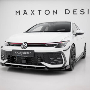 Maxton sprednji splitter V.2 + Flaps za Volkswagen Golf GTI / GTE / R-Line Mk8 Facelift