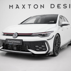 Maxton sprednji splitter V.3 + Flaps za Volkswagen Golf GTI / GTE / R-Line Mk8 Facelift