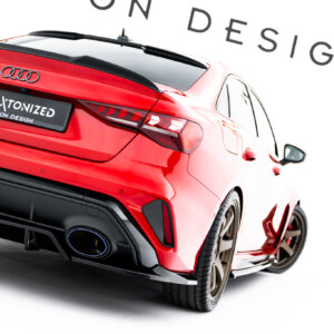 Maxton zadnji splitter (z navpičnimi palicami) V.1 za Audi RS3 Sedan 8Y Facelift