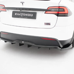 Maxton zadnji splitter (z vertikalnimi palicami) V.2 za Tesla Model X Mk1 Facelift