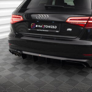 Maxton zadnji difuzor za Audi A3 Sportback 8V Facelift (verzija z dvojnim izpušnim končnikom)
