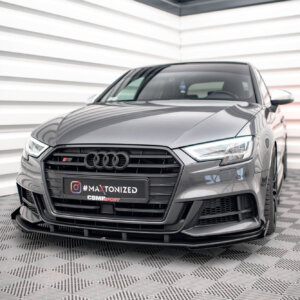 Maxton Street Pro sprednji splitter V.1 + Flaps za Audi S3 / A3 S-Line Sportback 8V Facelift