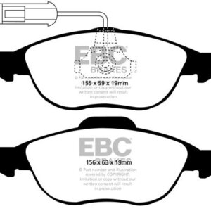 EBC Greenstuff 2000 sprednje zavorne ploščice za Alfa Romeo 156, Alfa Romeo 147