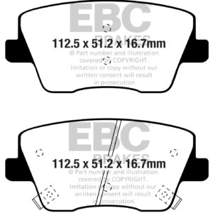 EBC Greenstuff 2000 zadnje zavorne ploščice za Hyundai i30, Hyundai Kona