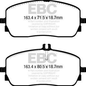 EBC Greenstuff 2000 sprednje zavorne ploščice za Mercedes-Benz B-Class, Mercedes-Benz CLA-Class