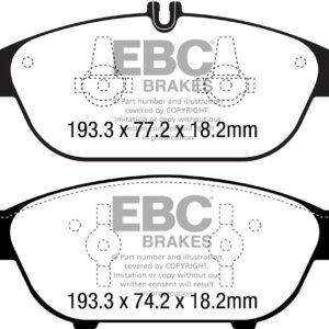 EBC Yellowstuff sprednje zavorne ploščice za Mercedes-Benz E-Class