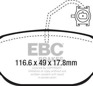 EBC Yellowstuff zadnje zavorne ploščice za Alfa Romeo 4C