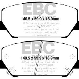 EBC Ultimax sprednje zavorne ploščice za Hyundai i30, Hyundai Kona