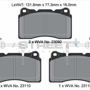 Pagid Street+ sprednje zavorne ploščice za Jeep Wrangler, Honda NSX
