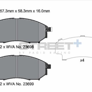 Pagid Street+ sprednje zavorne ploščice za Nissan Navara, Infiniti FX