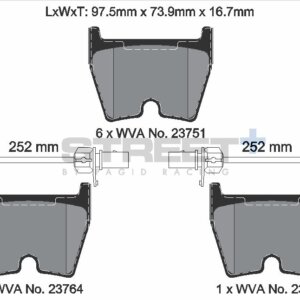 Pagid Street+ sprednje zavorne ploščice za VW Phaeton, Audi A4