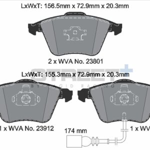Pagid Street+ sprednje zavorne ploščice za VW Passat CC, VW Scirocco