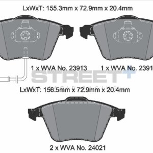 Pagid Street+ sprednje zavorne ploščice za VW Golf, Audi TT