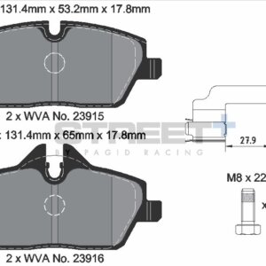 Pagid Street+ sprednje zavorne ploščice za BMW 1, Mini MINI Convertible