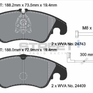 Pagid Street+ sprednje zavorne ploščice za Ford Focus, Audi A4