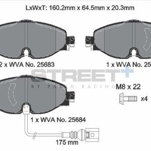 Pagid Street+ sprednje zavorne ploščice za Peugeot 106, VW Golf