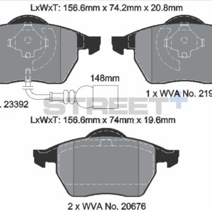 Pagid Street+ sprednje zavorne ploščice za VW New Beetle, SEAT Leon