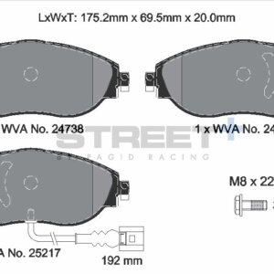Pagid Street+ sprednje zavorne ploščice za VW Golf, VW CC