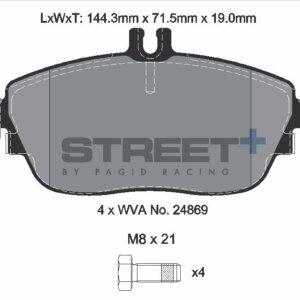 Pagid Street+ sprednje zavorne ploščice za Infiniti Q30, Mercedes-Benz B-Class
