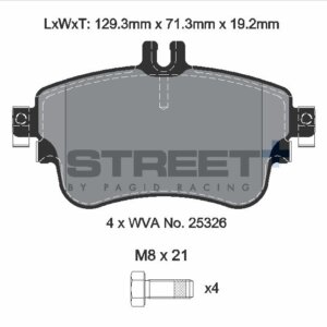 Pagid Street+ sprednje zavorne ploščice za Mercedes-Benz B-Class, Mercedes-Benz CLA