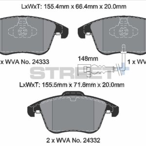 Pagid Street+ sprednje zavorne ploščice za VW Sharan, VW Tiguan
