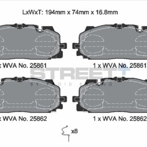 Pagid Street+ sprednje zavorne ploščice za VW Touareg, Audi e-tron