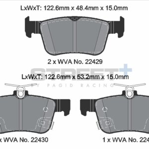 Pagid Street+ zadnje zavorne ploščice za Jeep Wrangler, Honda Civic