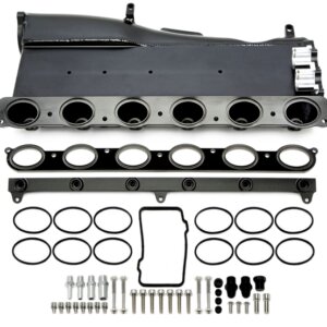 Tuners Capital aluminijast sesalni kolektor set 4,5", črn – za BMW B58 Gen1 (M140i, M240i, 340i, 440i, 540i, 640i, 740i, X3/X4 M40i, 2014–2019)