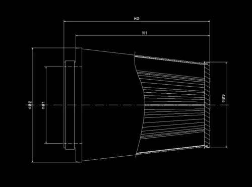 BMC stožčasti zračni filter FBSA110-110C – priključek Ø110 mm, višina 153 mm, karbonski pokrov