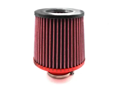 BMC stožčasti zračni filter Twin Air FBTW60-140C – priključek Ø60 mm, višina 183 mm, karbonski pokrov