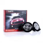 Okrogle LED dnevne luči DRL z diodami Osram 8 W 6000 K, premer 7 do 9 cm, komplet