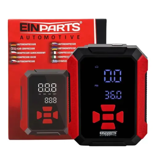 Einparts avtomobilski kompresor 12 V 75 W z LCD in LED lučko, 150 PSI, 23 l/min
