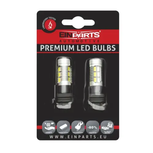 Einparts LED žarnice P27W CANbus bele/oranžne 6000 K/1800 K 22x SMD 5730, par