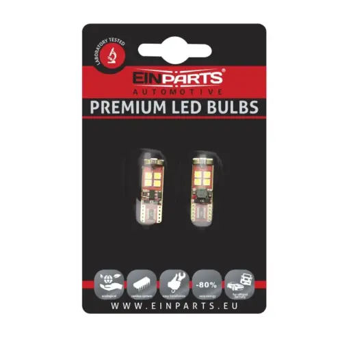 Einparts LED žarnice W5W CANbus 6000 K 12x SMD 3030, par