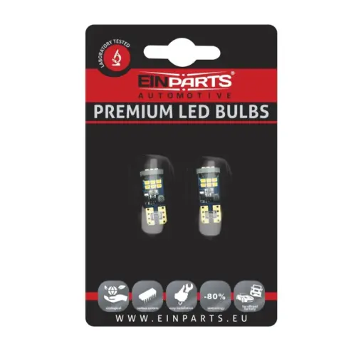 Einparts LED žarnice W5W CANbus 6000 K 18x SMD 2016, par