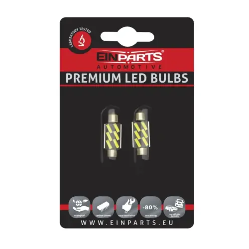 Einparts LED sofitne žarnice C5W 36 mm 6000 K 6x SMD 7020, par