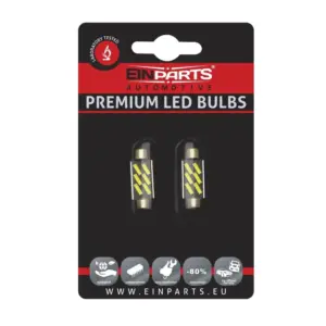 Einparts LED sofitne žarnice C10W 39 mm CANbus 6000 K 6x SMD 7020, par