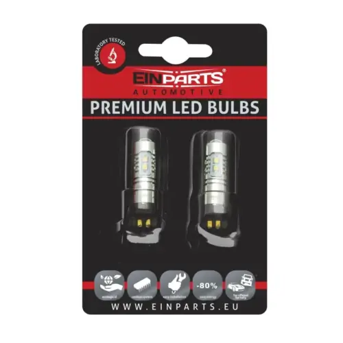 Einparts LED žarnice PW24W 6000 K 10× SMD 2323, par