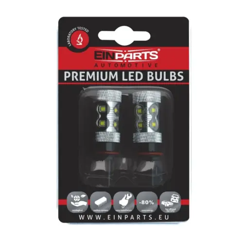 Einparts LED žarnice P13W CANbus 6000 K 10× CREE XB-D, par