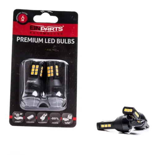 Einparts LED žarnice W21W CANbus oranžna 1700–1800 K 21× SMD 2835, par