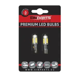 Einparts LED žarnice W5W CANbus 6000 K 27× SMD 4014, par